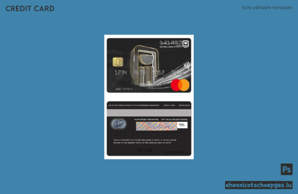 Beispielvorschau der Platinum Mastercard der ägyptischen Nationalbank